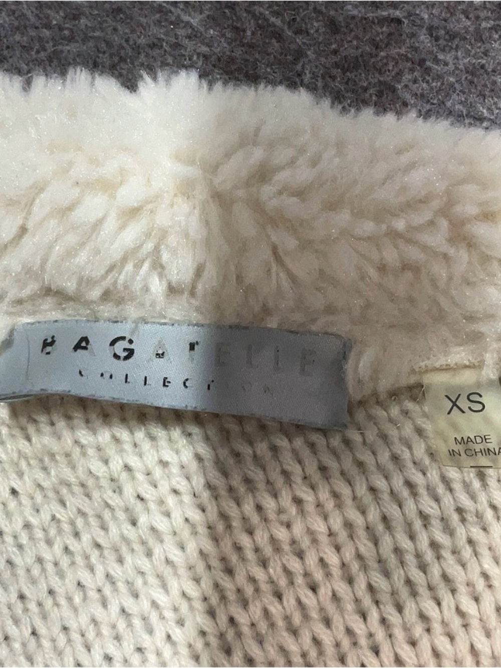 Bagatelle Cream Sherpa Drape Front Jacket View 5